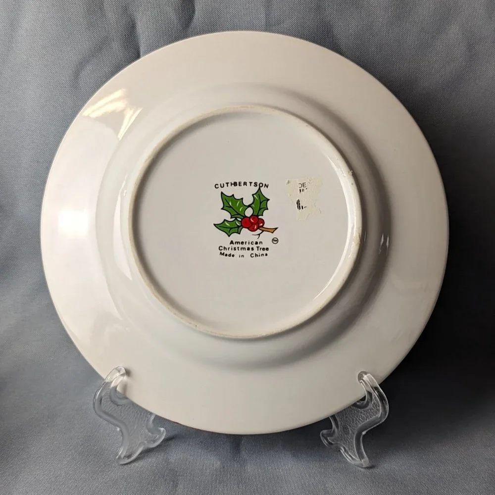 Cuthbertson American Christmas Tree Six Plates Bread Butter And Salad Mixed Lot - Picture 7 of 10